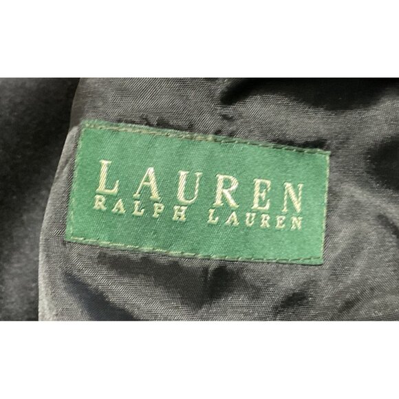 Lauren Ralph Lauren Overcoat Size 44L Cashmere Wool Blend Long Black Mens - Picture 2 of 7